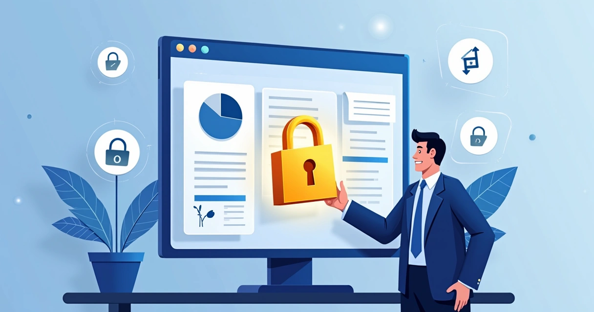 Plataforma de atendimento WhatsApp api mostrando cadeado digital e usuário confiante 
